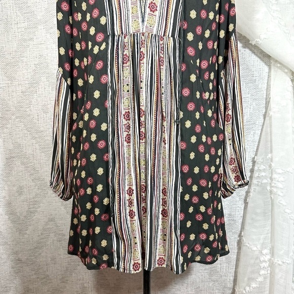 Free People Pebble Rain balloon sleeve printed mini boho dress size XS - Picture 5 of 13